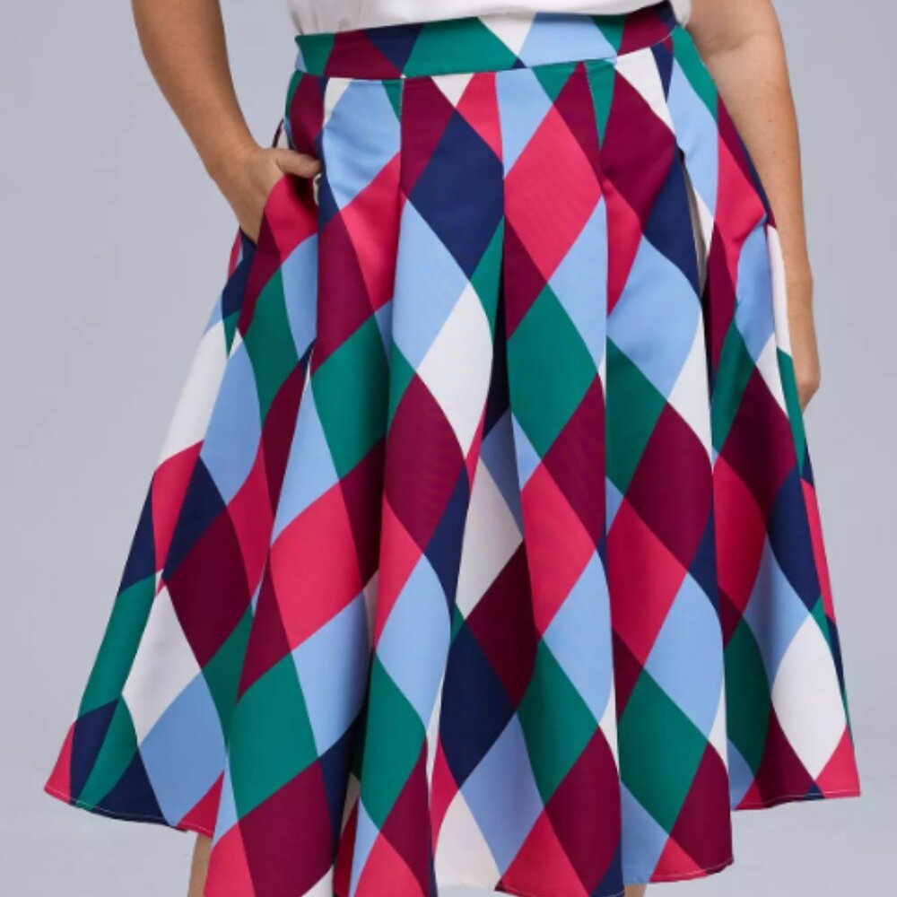 NWT Torrid Belle Isle Pleated Midi Skirt (22W)